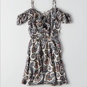 American Eagle Cold Shoulder Fit & Flare Dress